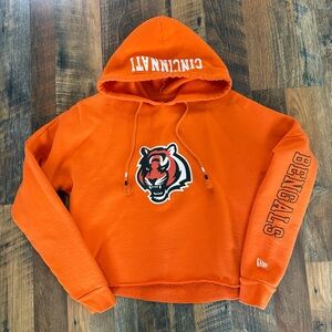 NFL Team Apparel Cincinnati Bengals Orange Cropped Hoodie